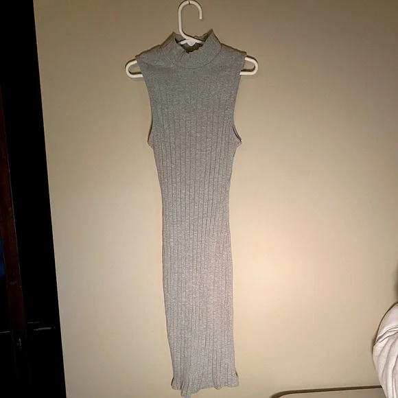 Glamorous | Dresses | Grey Ribbed Tight Midi Length Bodycon Dress | Poshmark